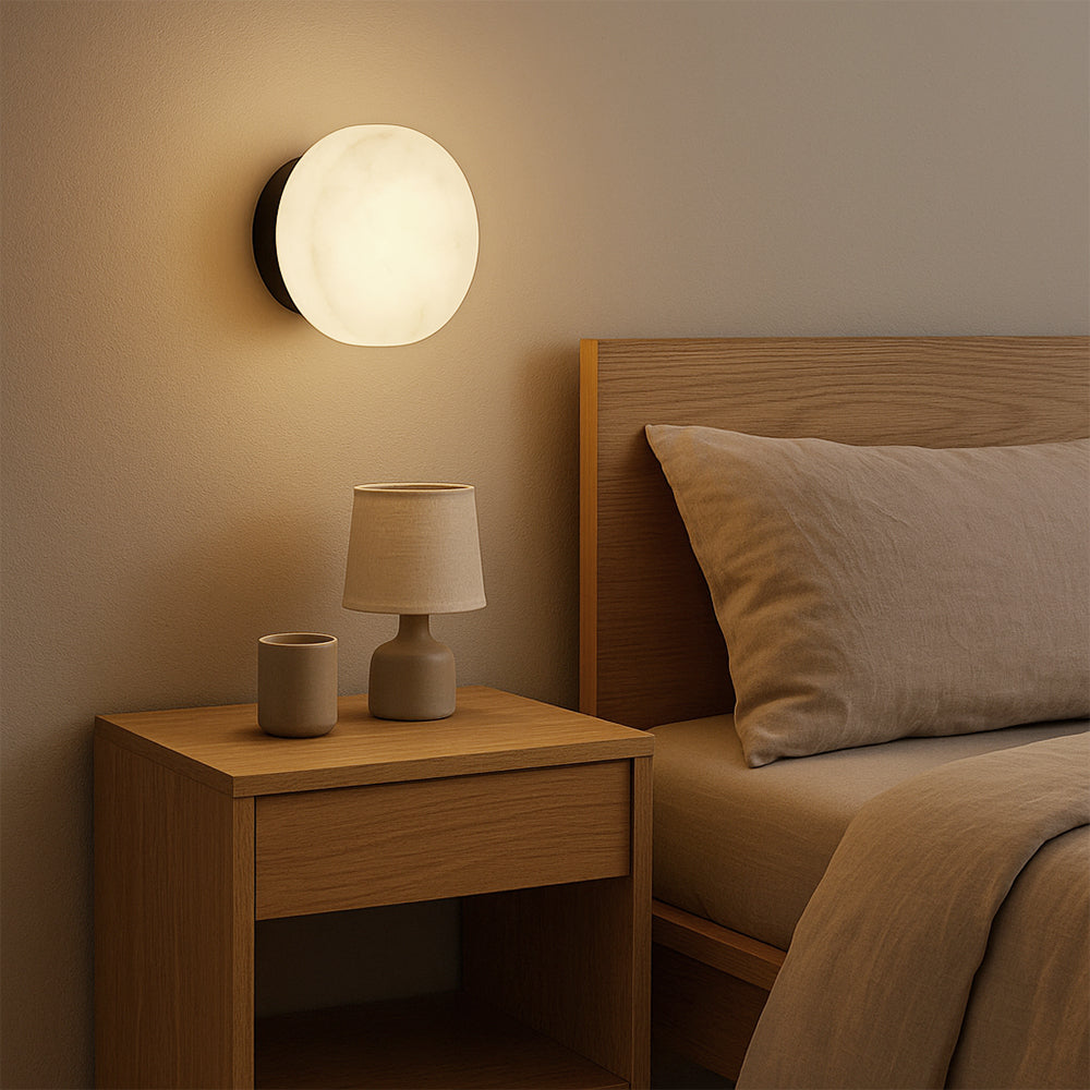 Marmeren Wandverlichting met Scandinavische Elegantie - Premium Natuursteen & Zachte LED