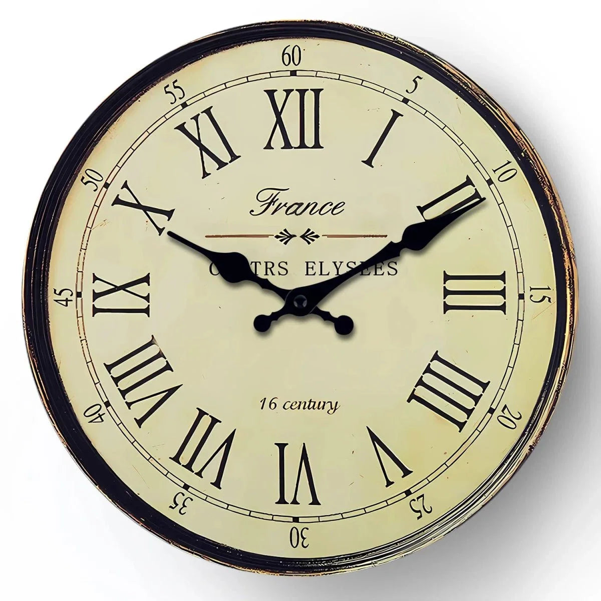 Wandklok Rond MDF Stille Naaldmechanisme Klassiek Frans Patroon Woonkamer Slaapkamer Keuken Decoratief