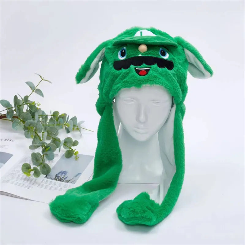 Interactieve Pluche Muts met Bewegende Oren - Zachte Hoofdbedekking voor Feest Cosplay en Verkleedpartij