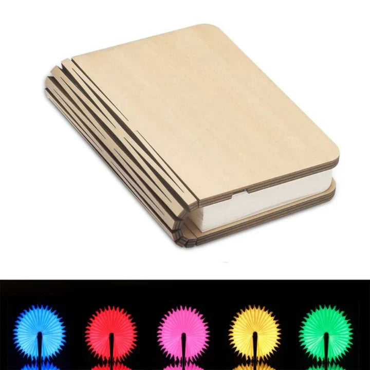 Boeklamp LED met Warm Licht - Decoratieve Houten Lamp in Boekvorm voor Sfeervolle Verlichting