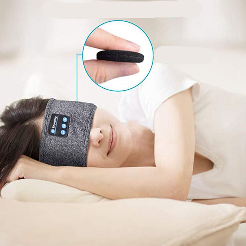 Draadloze Slaap Hoofdband met Bluetooth Speakers Grijs Zwart Yoga Sport Hardlopen Comfortabel Ademend