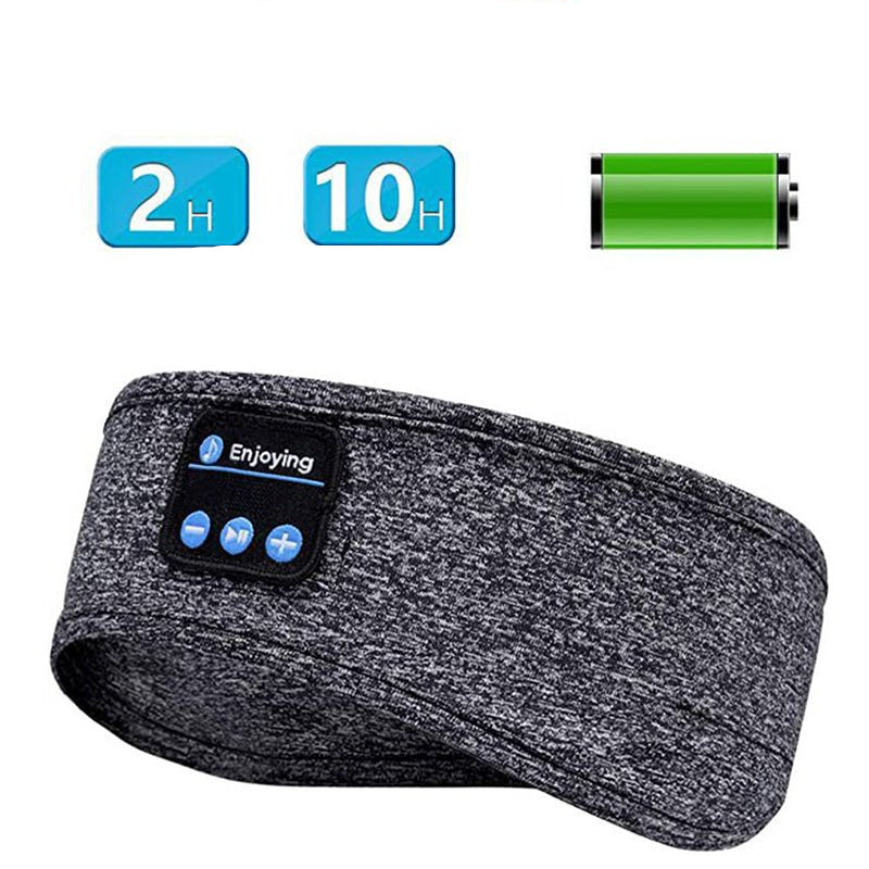 Draadloze Slaap Hoofdband met Bluetooth Speakers Grijs Zwart Yoga Sport Hardlopen Comfortabel Ademend